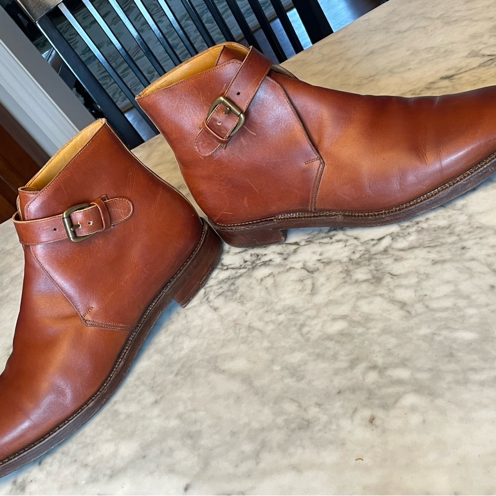 Handmade Crockett&Jones x Polo Ralph Lauren Brown Leather Desert Boots Mens 12D - Picture 6 of 15
